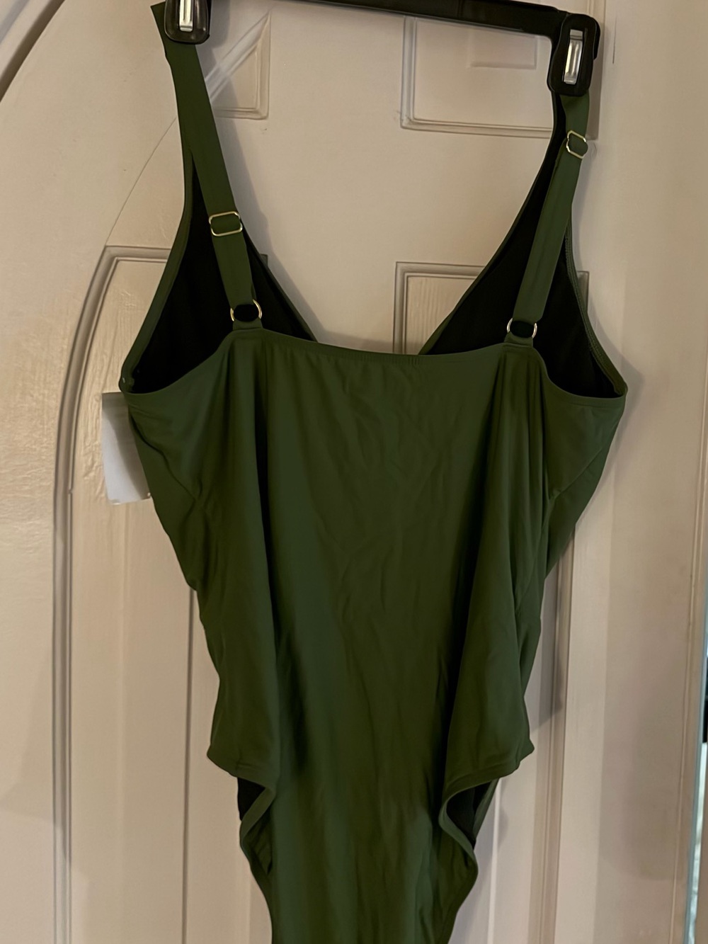 BRAND NEW WT ATHENA OLIVE GREEN TWIST FRONT ONE PIECE SWIMSUIT SIZE 12